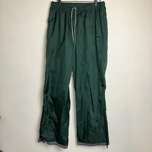 Vintage Nike Men’s Travis Scott Style Mini Swoosh Lined Wide Leg Pants Green Y2K - Picture 1 of 11