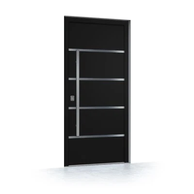 Inox S3 Negro - Puerta de entrada aislada exterior de acero moderna de Nova Foto 1 de 3