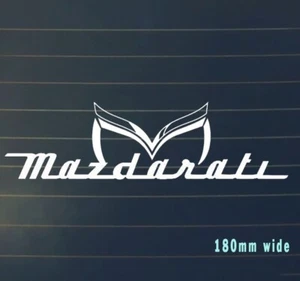 Mazdarati decal Sticker white  JDM MADAZ  FITS MAZDA Bumper Vinyl window Drift - Picture 1 of 3