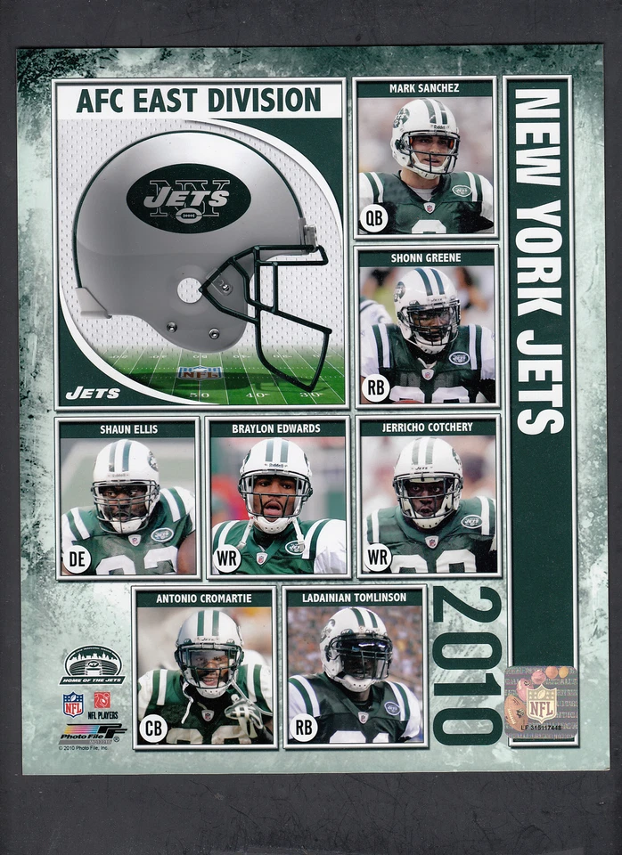 纽约喷气机队 2010 年拼贴 8 x 10 照片桑切斯-格林-汤姆林森 — 第 1/1 张图片