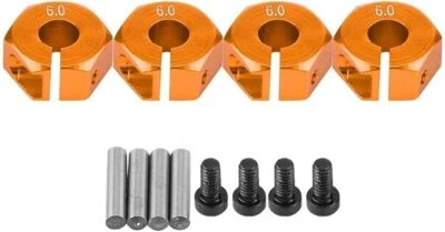 4 pièces adaptateur de support de roue 12 mm 6 mm orange pour voitures RC 1:1... - Photo 1/4
