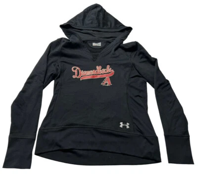 MLB Arizona Diamondbacks Under Armour Hooded Sweatshirt Women’s Large LG Black - Image 1 of 4