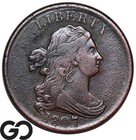 1807 HALF CENT DRAPED BUST XF EARLY DATE COPPER BIDS: 440 1807 HALF CENT DRAPED BUST XF EARLY DATE COPPER BIDS: 440