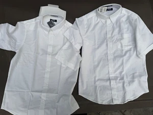New lot of 2 Boys FRENCH TOAST FORMAL UNIFORM WHITE BUTTON DOWN Shirts 16H-18H - Picture 1 of 5