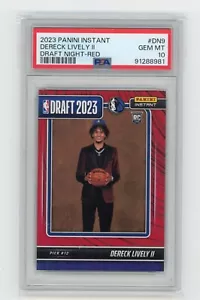 2023 Panini Instant Basketball DN-9 DERECK LIVELY II Draft Night Red RC PSA 10 - Picture 1 of 2
