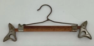 "Antiguo colgador de abrigo/pantalones vintage raro ajustable de 12"" a 18"" hecho a mano" - Imagen 1 de 12