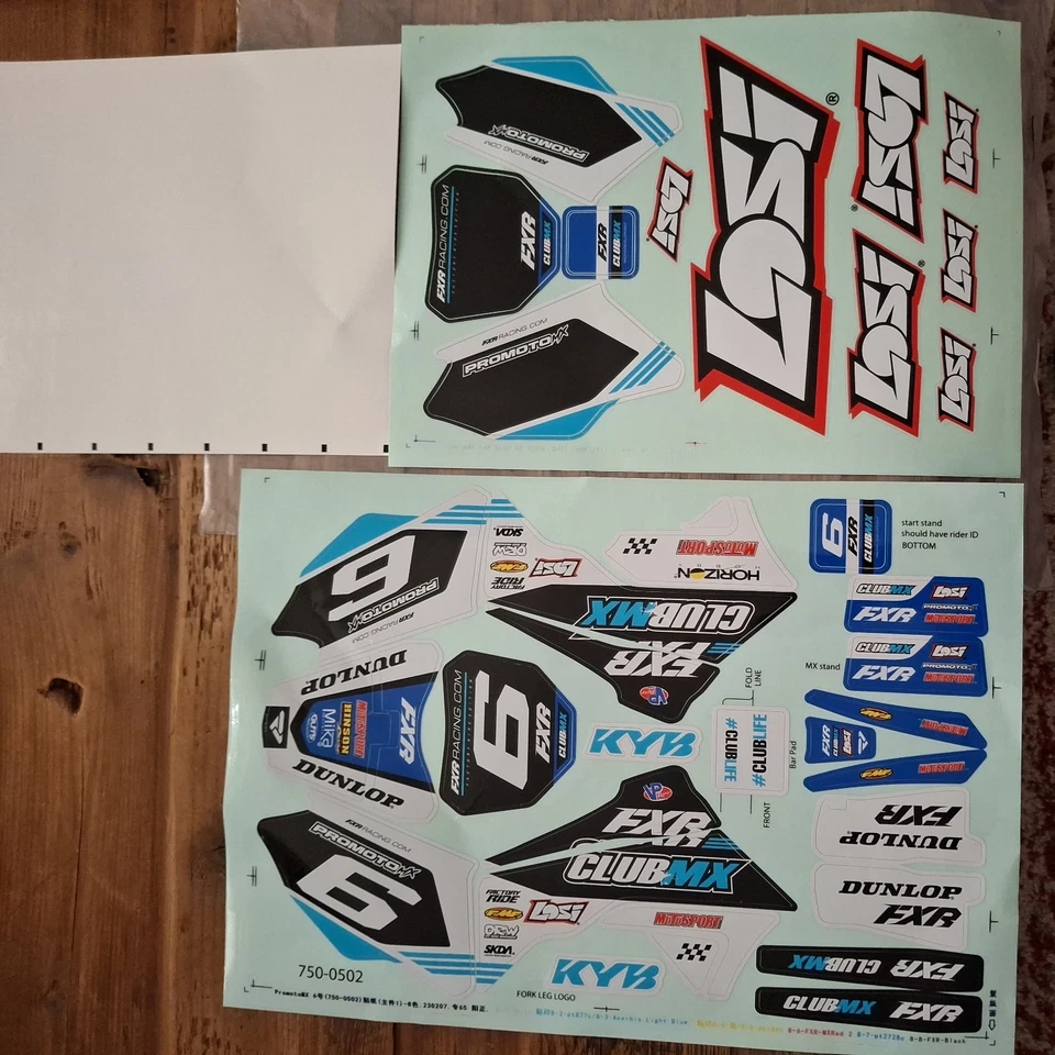 Losi LOS260002 Sticker Sheet Graphics Decal Only! for Promoto-MX - Image 1 of 1