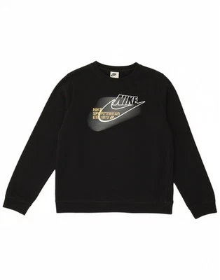 NIKE Boys Graphic Sweatshirt Jumper 13-14 Years XL Black Cotton CH18 - Image 1 of 4