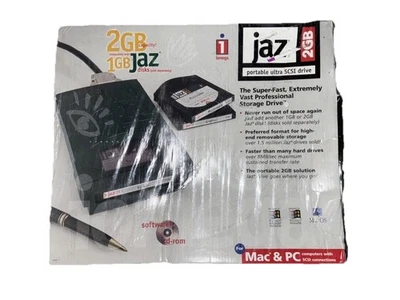 Iomega JAZ 2GB Portable Ultra SCSI Drive Storage for PC / MAC New Sealed Vintage - Image 1 of 2
