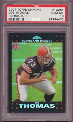 PSA 10 Joe Thomas 2007 Topps refractor cromado #TC264 novato radiocontrol Cleveland Browns Foto 1 de 2