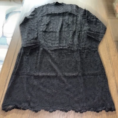 Isaac Mizrahi Live! Vestido de encaje negro forrado talla grande NUEVO Foto 1 de 4