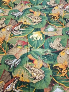 1997 daisy kingdom "Frogs All Over" Fabric 1 3/4 Yard - Picture 1 of 2