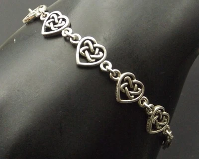 PULSERA plata esterlina nudo celta corazón eslabones por Peter Stone PSCL Foto 1 de 4
