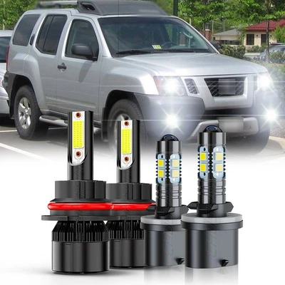 适用于日产 Xterra 2003 - 2004 LED 车头灯高低光束雾灯组合套件 — 第 1/4 张图片