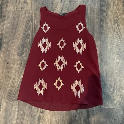 Blusa Top Doble Cero Granate Dorado Lentejuelas Sin Mangas Talla Pequeña Nueva Foto 1 de 4