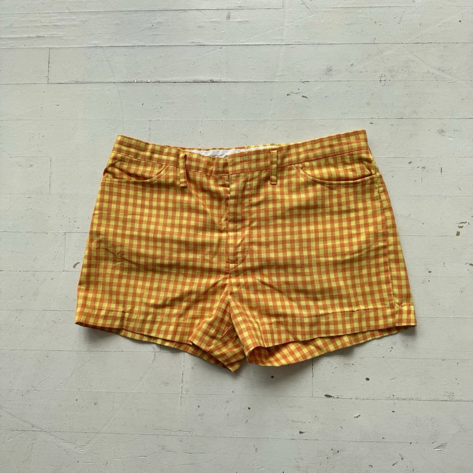 Pantalones cortos vintage para mujer H.I.S para ella años 60 a cuadros con cremallera de garra años 60 Foto 1 de 4