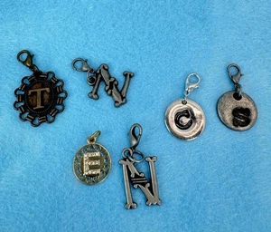 Mixed Metal Alphabet Pendant Charms Lot Of 5 Lobster Clasp DIY - Picture 1 of 11