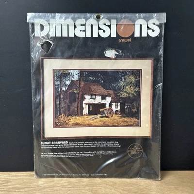 Dimensions Crewel Sunlit Barnyard 18 x 12 Crewel Embroidery Kit Wool - Image 1 of 2