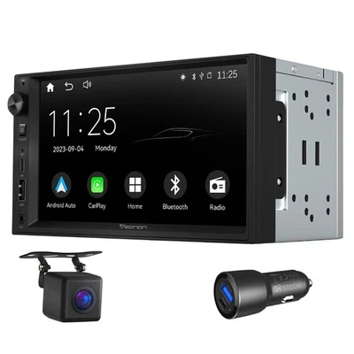 Doble DIN Apple Car Play Android Auto 7" QLED Estéreo Radio Unidad Principal Navegación Foto 1 de 4