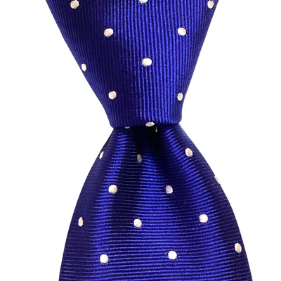 TOMMY HILFIGER Silk/Polyester Necktie Designer POLKA DOT Blue/White NWT $69.50 - Image 1 of 3