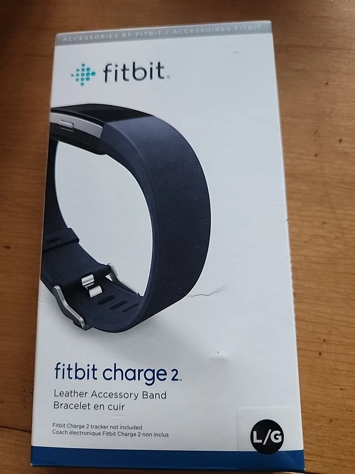Fitbit FB160LBIGL Charge 2 Leather Accessory Band Indigo Large