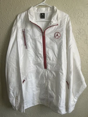 RARE Nike Air Jordan Flight White/Red Full Zip Nylon Jacket LooseFit XXL - Image 1 of 4