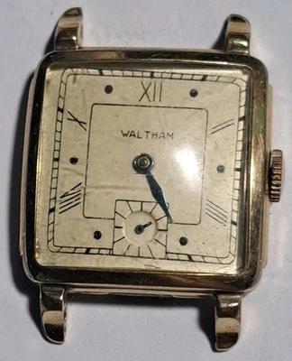 Vintage Art Deco Waltham  17j 6/0-c 14k gold filled men's Tank Square watch - Image 1 of 4