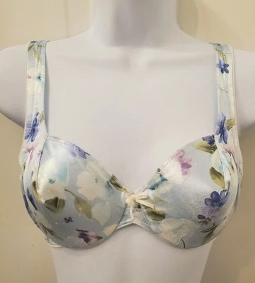 Sujetador de seducción satinado Maidenform 34B con aros sin forro 7819 vintage floral Foto 1 de 4