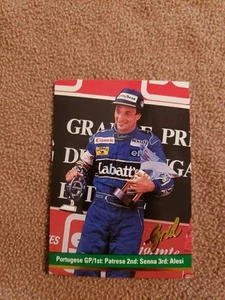 1992 Grid Motorcard F1 Card - Portugese GP Patrese, Senna, Alesi #112 - Picture 1 of 2