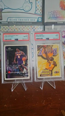 Kobe Bryant 1997 Hoops #75 PSA 9 y 1999 cubierta superior MVP #74 PSA 8  Foto 1 de 2