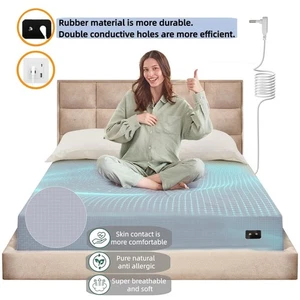 Organic Grounding Sheet 10% Silver for Bed Sleeping Therapy Relieves Pain - Picture 1 of 5