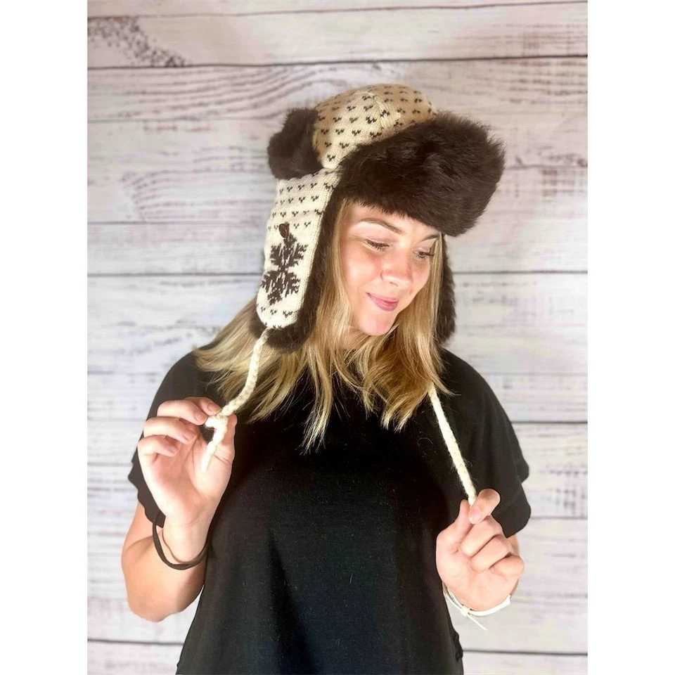 Conte of Florence Wool Trapper Hat w/ Real Rabbit Fur | Size 57 - Image 1 of 4