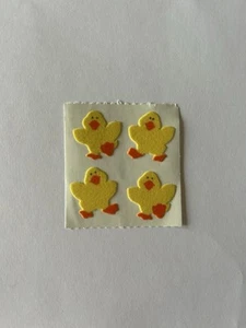 Vintage RARE Sandylion FUZZY Stickers Dancing Chicks Easter Spring 1 Module - Picture 1 of 2