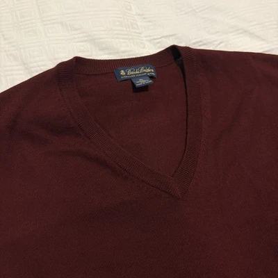 Brooks Brothers Sweater Vest Mens XL Burgundy Merino Wool Italian Yarn Preppy - Image 1 of 4