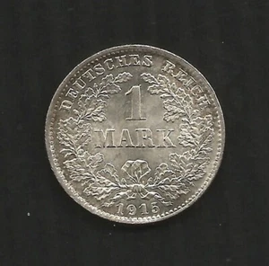 1915 D GERMANY EMPIRE 1 MARK SILVER COIN KM#14. UNC - Picture 1 of 2