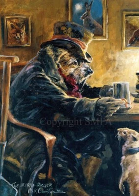 Mick Cawston Funny Border Terrier Christmas cards pack of 10 C705X - Image 1 of 2