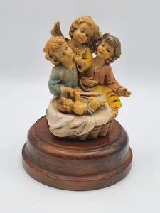 CAJA DE MÚSICA FONTANINI VINTAGE, ÁNGEL, BEBÉ JESÚS, NOCHE SILENCIOSA, HECHA EN ITALIA. - Imagen 1 de 9