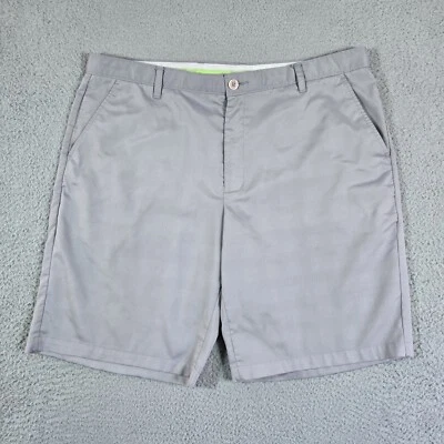 Pantalones Cortos Greg Norman Shark Tasso Elba Hombres 39x10 Gris Cuadros Calce Ajustado Golf Elastizados Foto 1 de 4