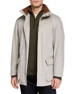 RRP6000$ Men's Loro Piana Winter Voyager Over Coat 3XL Gray Baby Cashmere Suede - Picture 1 of 16
