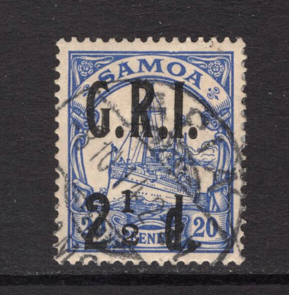 M18747 Samoa 1914 SG104a - 2 1/2d en 20pf ult sin variedad de barra de fracciones Foto 1 de 1