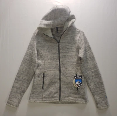 KUHL Sudadera Chaqueta Mujer PEQUEÑA Con Capucha Cremallera Completa Alska Gris Jaspeado $99 NUEVA Foto 1 de 4