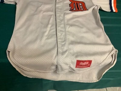 Винтажная аутентичная футболка 1980-х Rawlings на пуговицах Detroit Tigers без рисунка размер 42 - Изображение 1 из 4