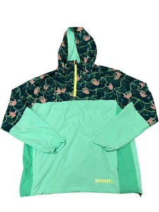 Felpa Sprints colore lento bradipo 1/4 zip pullover giacca a vento con cappuccio taglia XL - Foto 1 di 9