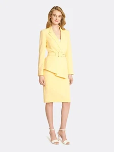 Nuevo con etiquetas Traje de falda de crepé con cinturón asimétrico para mujer Tahari ASL, talla 2 - Imagen 1 de 4
