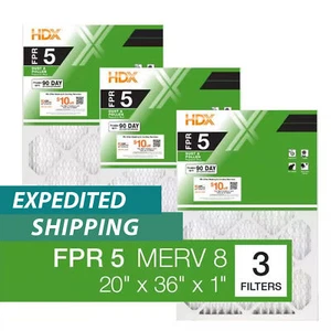 (3-Pack) 20x36x1 Air Filter MERV 8 Pleated AC Furnace Filtro de aire Plisados - Picture 1 of 12