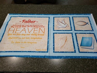 Panel Nuestro Padre 23" x 42" Acolchado Tesoros Bloques de Oración del Señor Foto 1 de 4