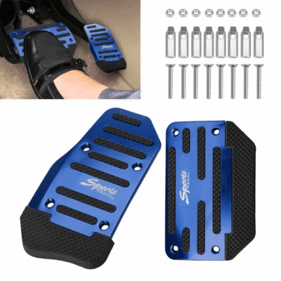 Blue Universal Automatic Non-Slip Gas Brake Foot Pedal Pad Cover Accessories Kit - Image 1 of 4