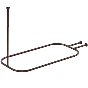 Shower Curtain Rod Hoop Square Shape Bathroom Heavy Duty No Rust Oval Shower ... - Picture 1 of 7