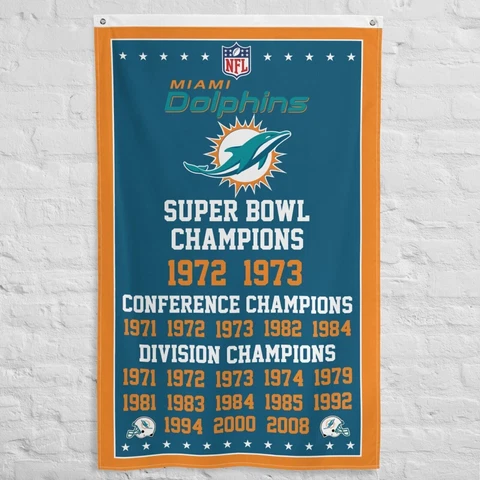 Premium Flag Miami Dolphins Nation 3x5 ft Banner NFL Super Bowl Champions Cover