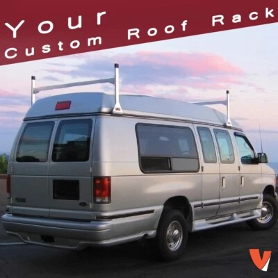Conversion Vanlife Special Custom Clearance 2 Bar Steel Roof Rack in WHITE - Image 1 of 4